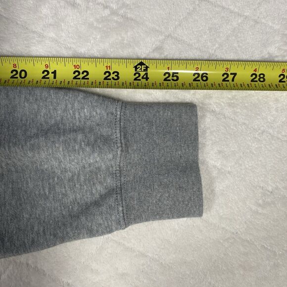 Nike Split Logo Hoodie Light Gray Red Fleece Lined Athleisure Comfy Men's Sz Lg - Picture 6 of 8